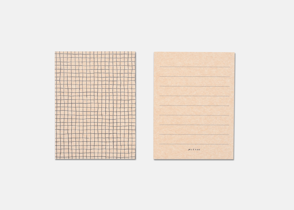 Letterpress Card Set of 20 | Black Check