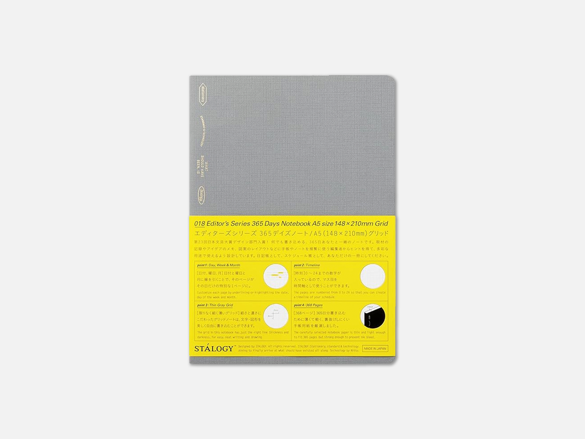 Stalogy Editors Series 365 Days Notebook | Cloud Grey | A5
